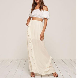 Reformation Della Maxi Skirt in black/white stripe